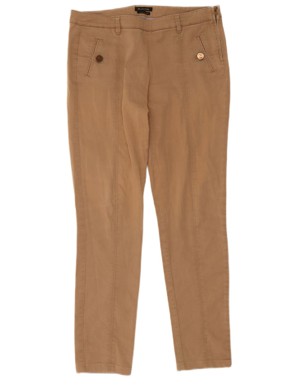 Pantaloni casual slim da donna Massimo Dutti EU 38 Small W28 L28 Beige