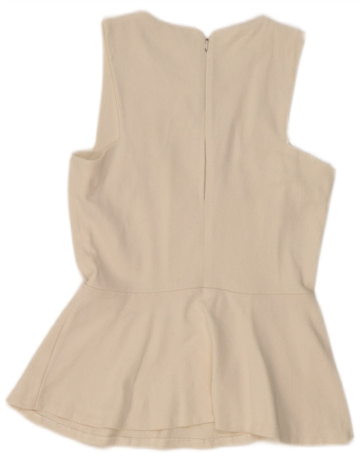 ZARA Womens Sleeveless Blouse Top UK 12 Medium Off White
