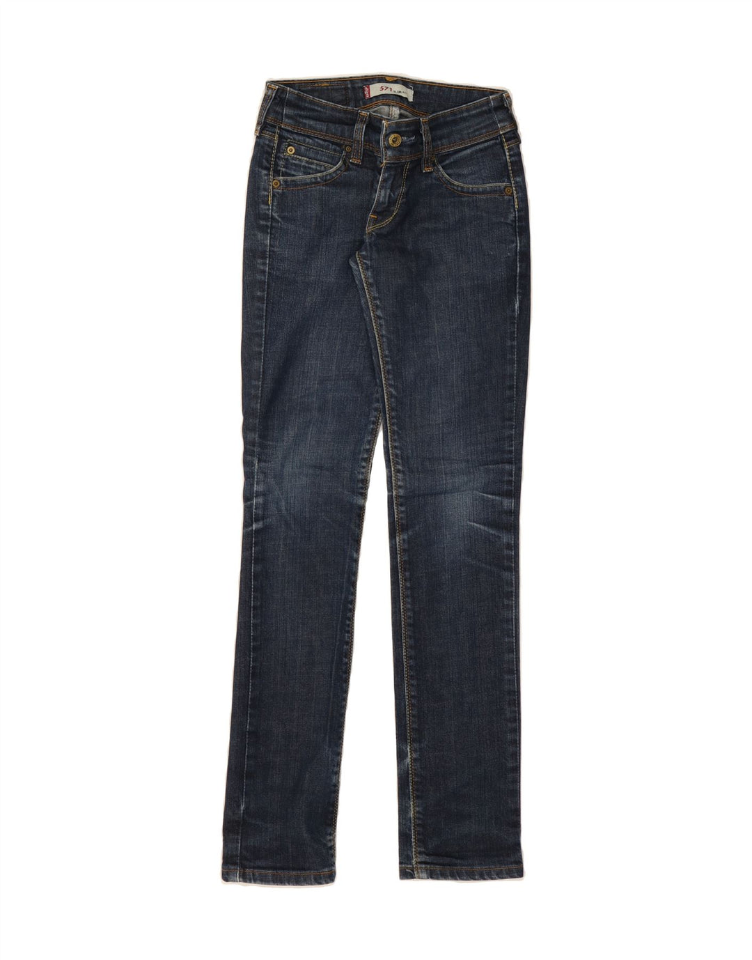 LEVI'S Womens 571 Slim Jeans W25 L32 Blue Cotton Vintage Levi's and Second-Hand Levi's from Messina Hembry 
