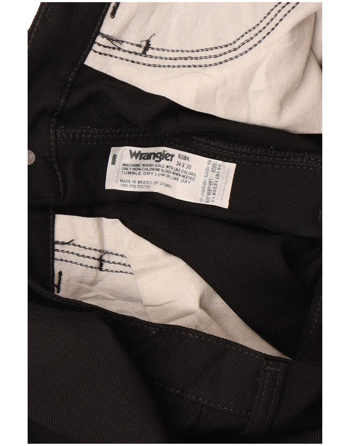 WRANGLER Womens Straight Casual Trousers W34 L30 Black Polyester
