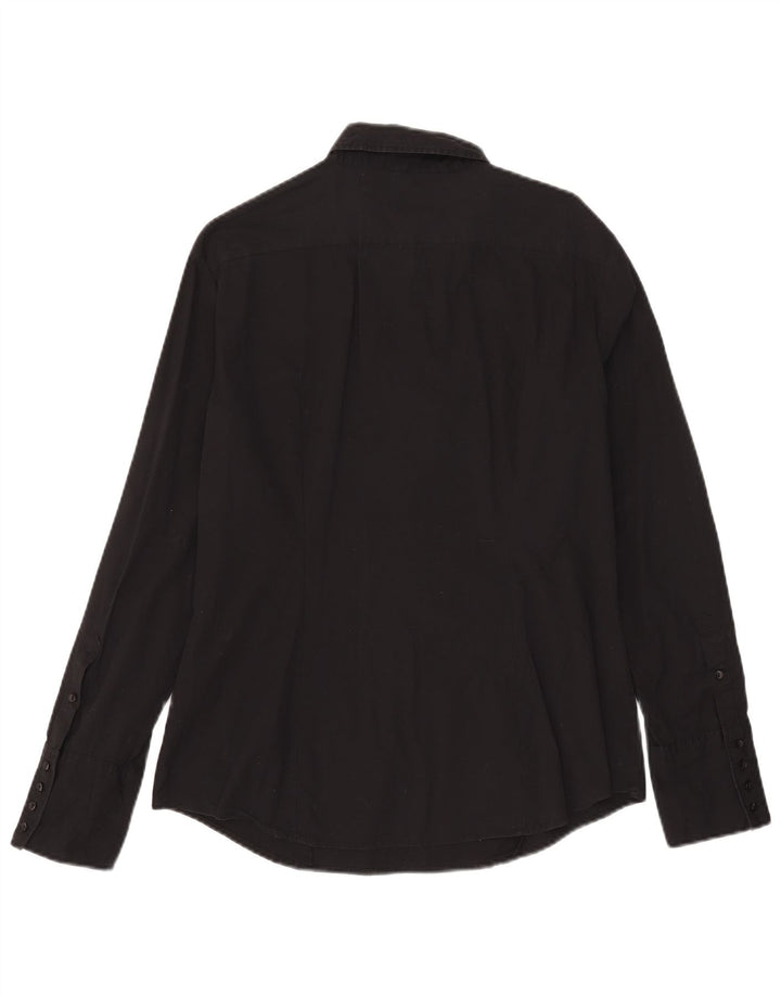 Benetton Womens Pullover Shirt UK 18 XL Schwarz Baumwolle