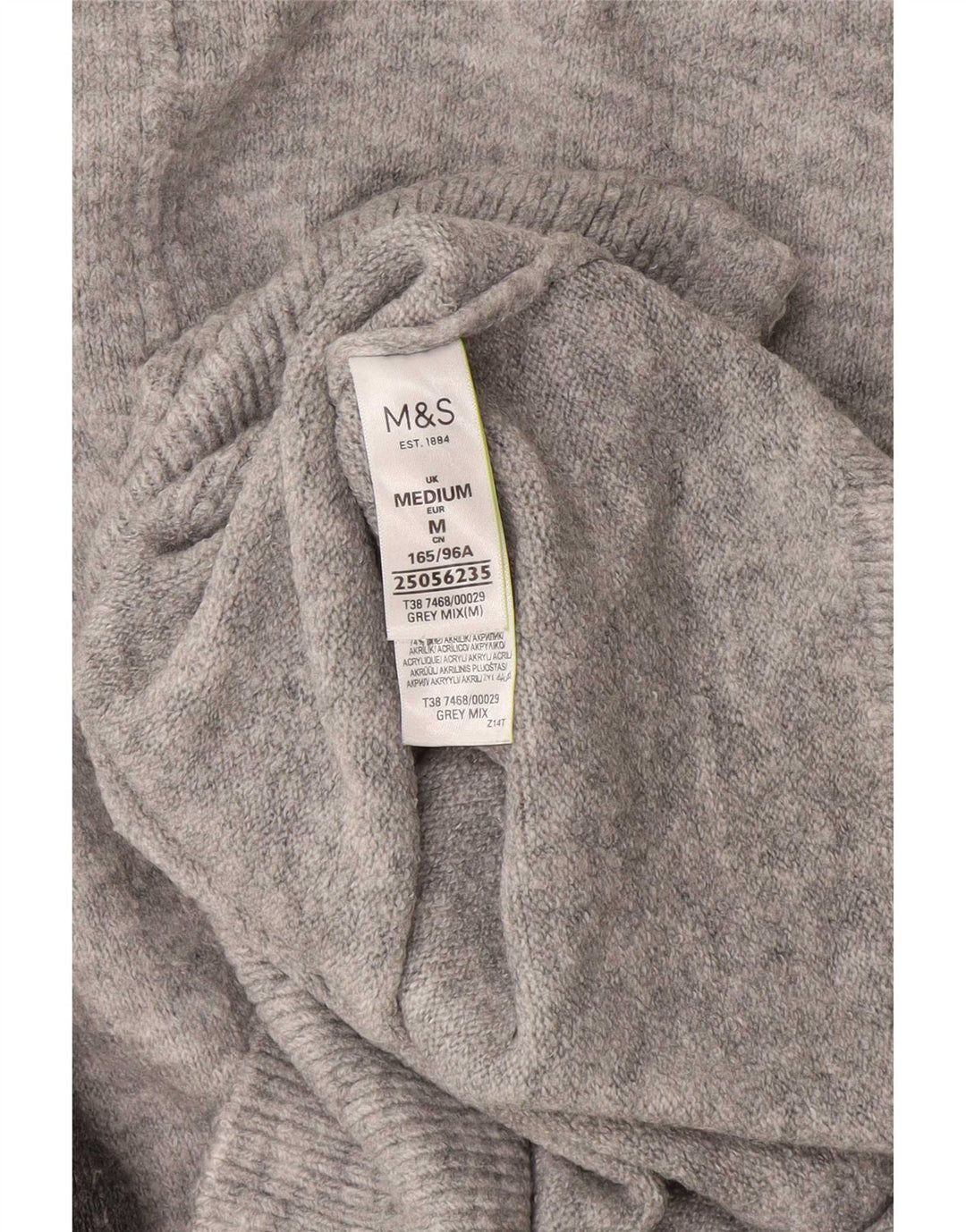 Marks & Spencer Womens Turtle Neck Jumper Sweater UK 14 Medium Grey