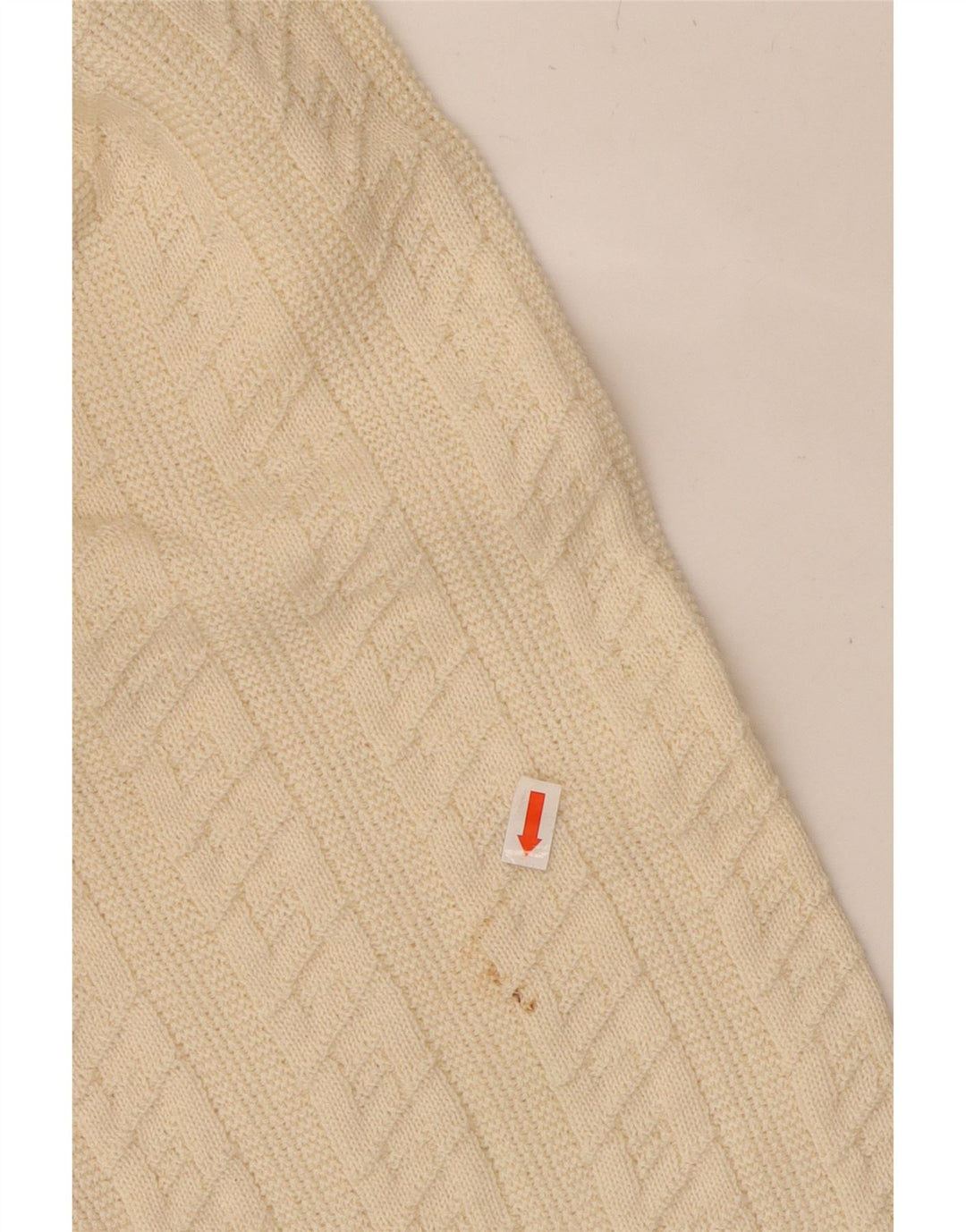 IL GRANCHIO Mens V-Neck Jumper Sweater Medium Beige Wool Vintage Il Granchio and Second-Hand Il Granchio from Messina Hembry 