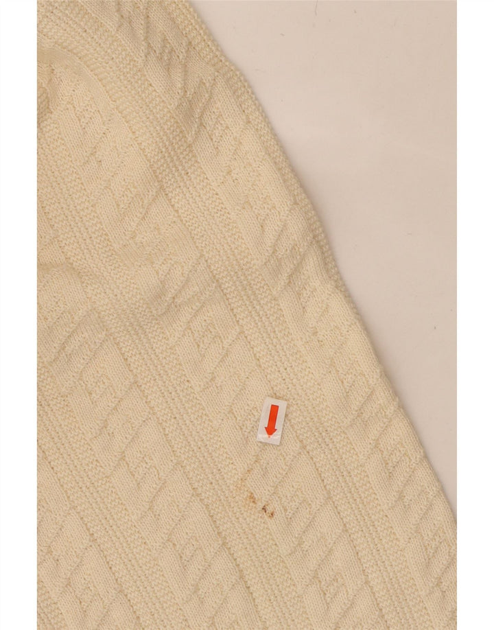 IL GRANCHIO Mens V-Neck Jumper Sweater Medium Beige Wool Vintage Il Granchio and Second-Hand Il Granchio from Messina Hembry 