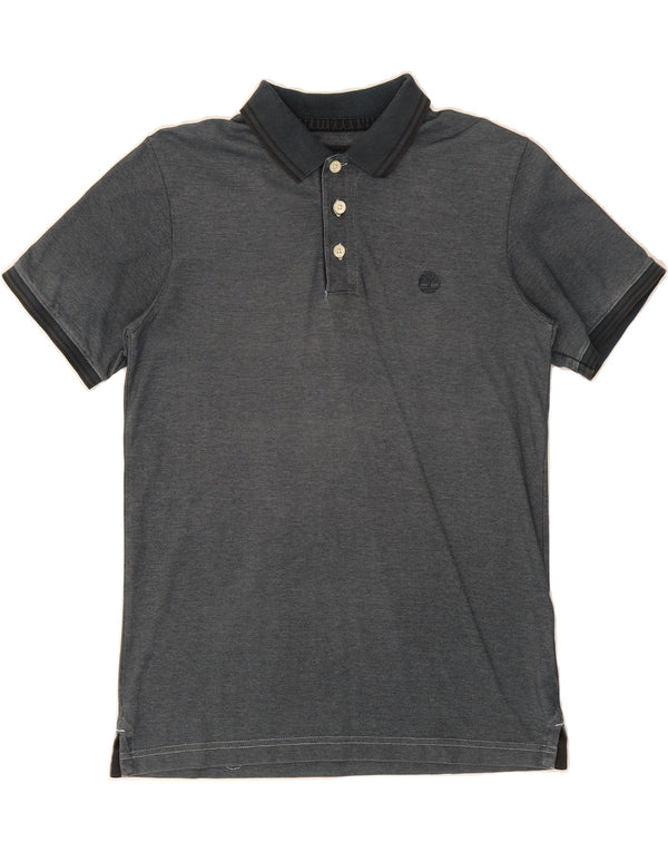 TIMBERLAND Mens Regular Fit Polo Shirt Large Navy Blue Cotton