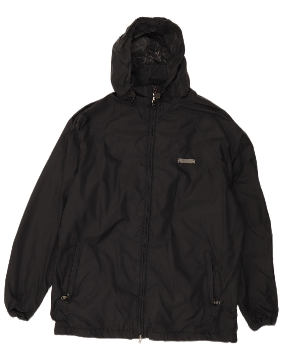 Champion Mens Hooded Rain Jacket UK 36 Small Black Polyamide