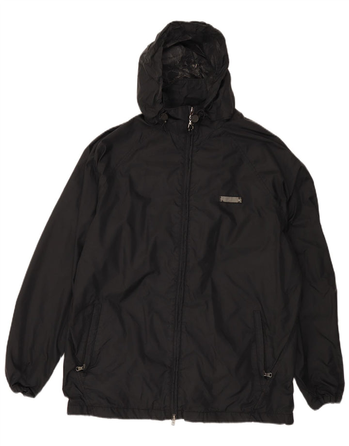 Champion Mens Hooded Rain Jacket UK 36 Small Black Polyamide