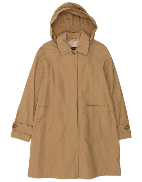 Marks & Spencer Damen-Regenmantel mit Kapuze, UK 12, mittelbeige Baumwolle