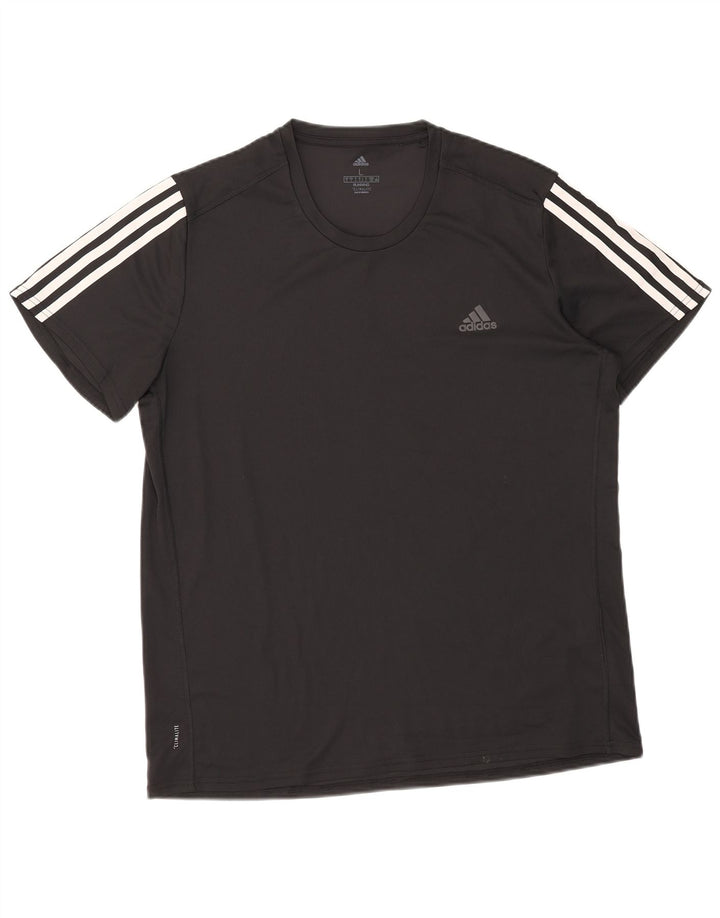 Adidas Mens Climalite T-Shirt Top Large Black Polyester