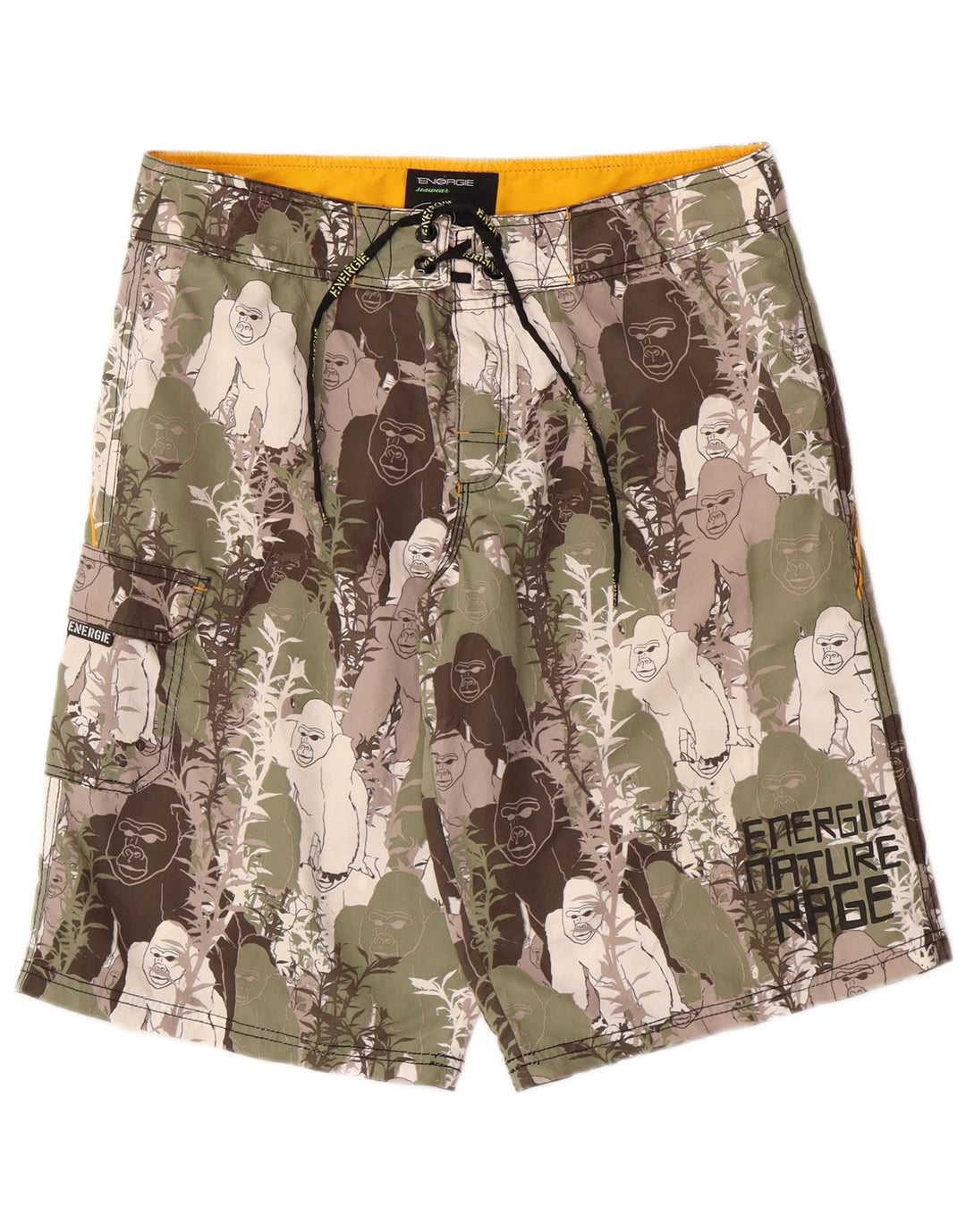 ENERGIE Mens Graphic Swimming Shorts Medium  Multicoloured Animal Print