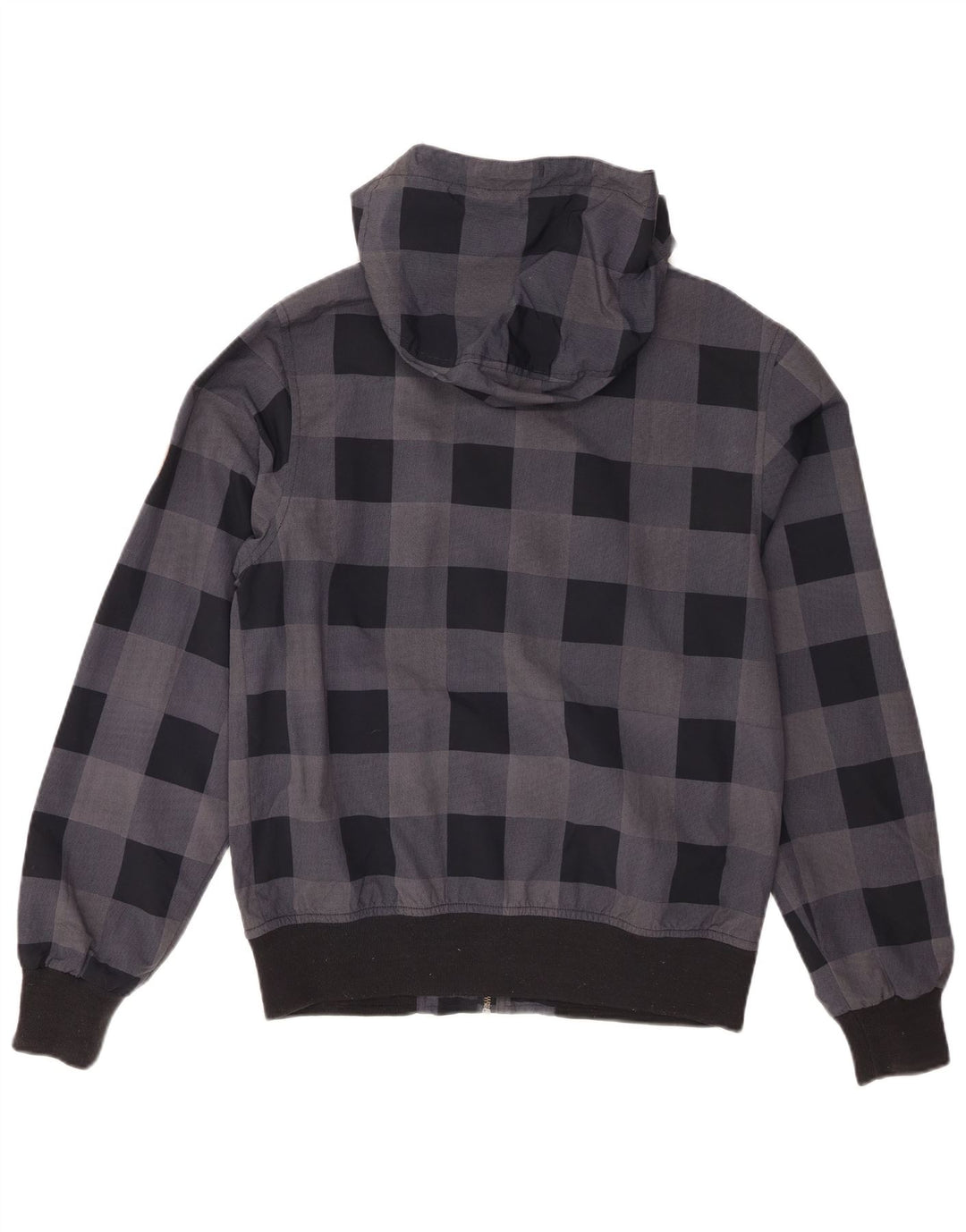 Billabong Herre Hooded Bomber Jacket UK 38 Medium Grey Gingham Polyamide