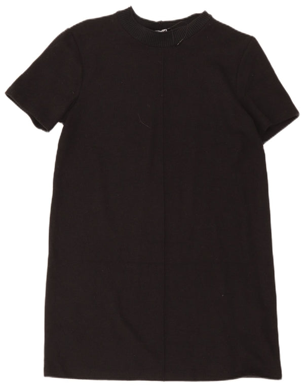 Zara Womens Shift Dress UK 12 Medium Black Bomuld