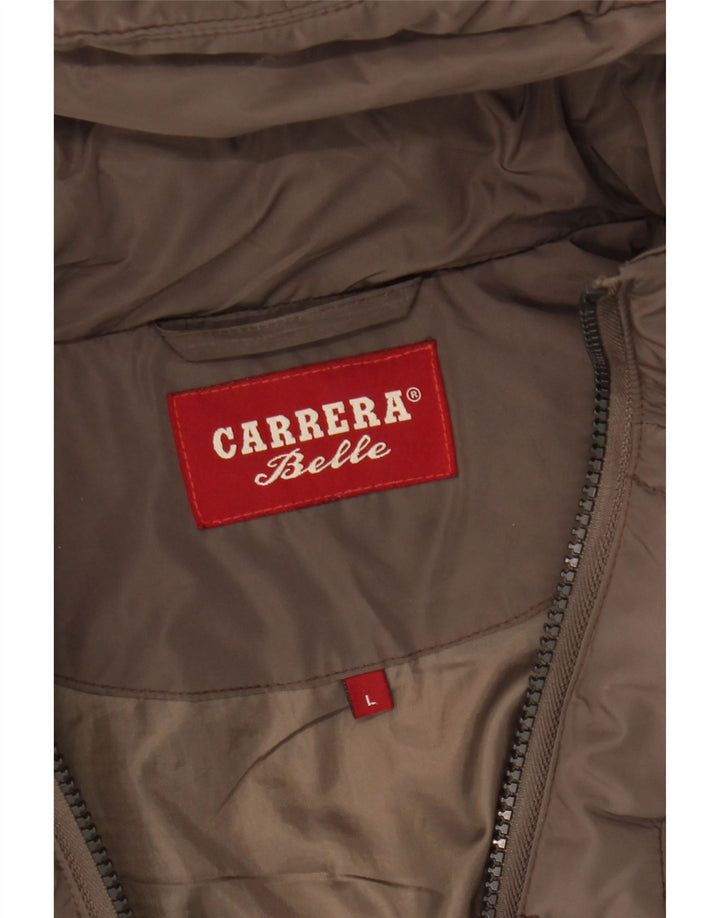 Giacca imbottita con cappuccio da donna Carrera UK 14 grande marrone