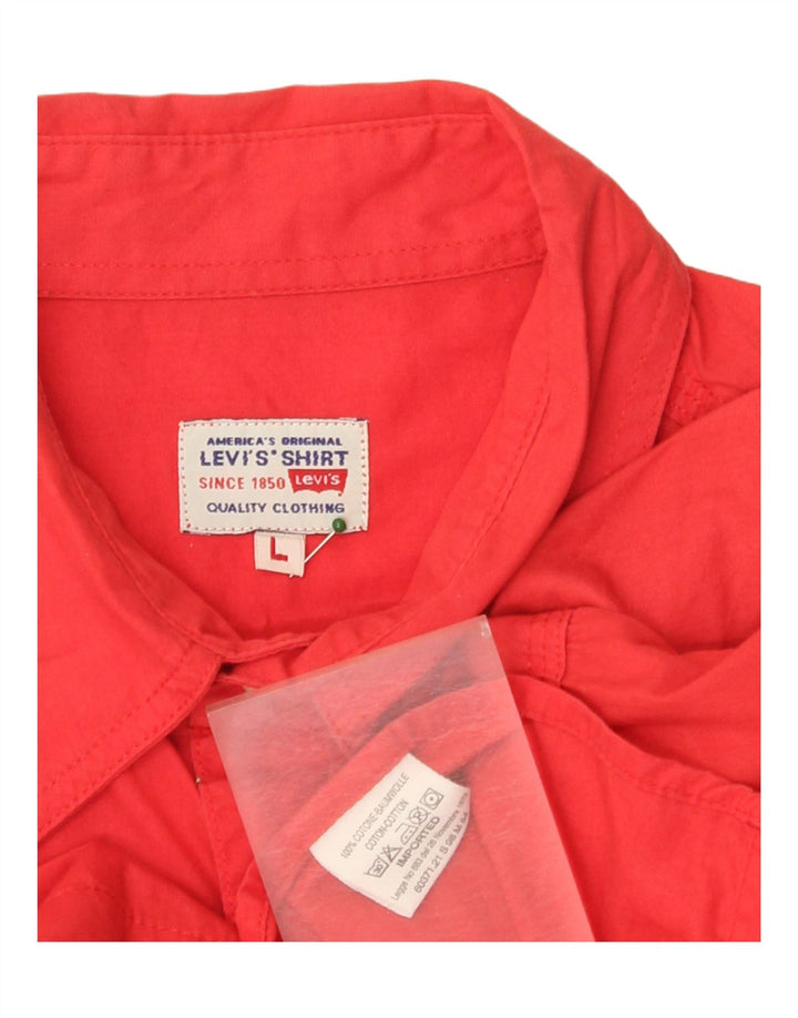 Levi's Chemise à Manches Courtes Homme Large Rouge Coton