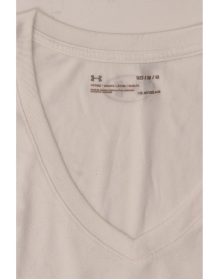 UNDER ARMOUR Womens T-Shirt Top UK 14 Medium White Vintage Under Armour and Second-Hand Under Armour from Messina Hembry 