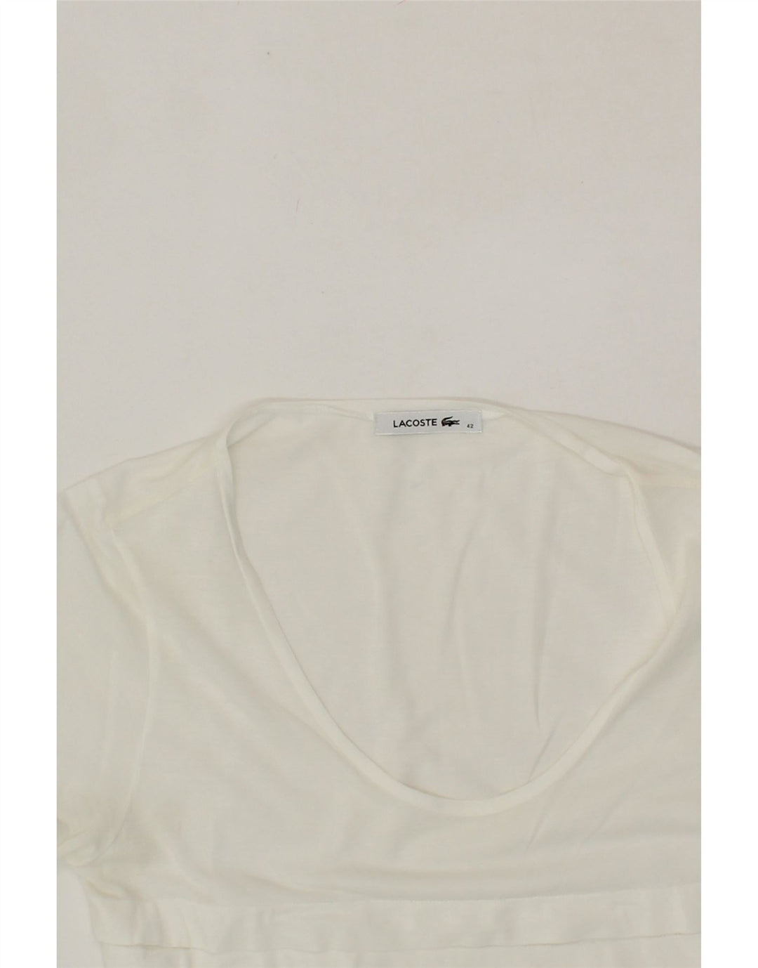 LACOSTE Womens T-Shirt Top Size 42 Large White Cotton Vintage Lacoste and Second-Hand Lacoste from Messina Hembry 