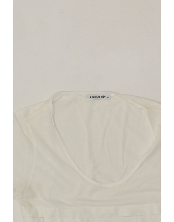 LACOSTE Womens T-Shirt Top Size 42 Large White Cotton Vintage Lacoste and Second-Hand Lacoste from Messina Hembry 