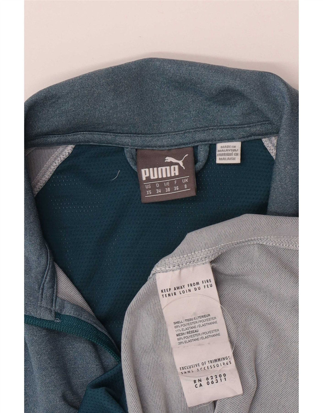 Puma Womens Tracksuit Top Jacket UK 8 Small Blue Colourblock Polyester