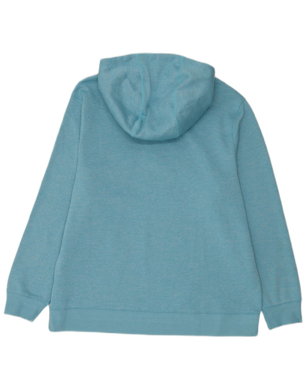 Nike Mens Zip Neck Hoodie Jumper XL Blue Polyester