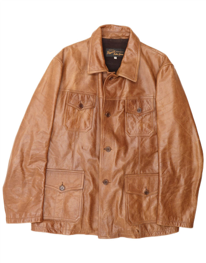 Stewart Herren Lederjacke UK 42 XL Braunes Leder