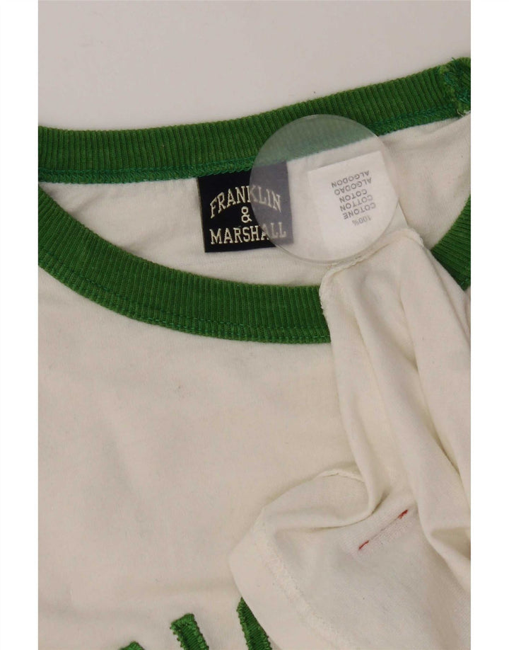 Franklin & Marshall Haut graphique à manches longues pour hommes, grand coton blanc