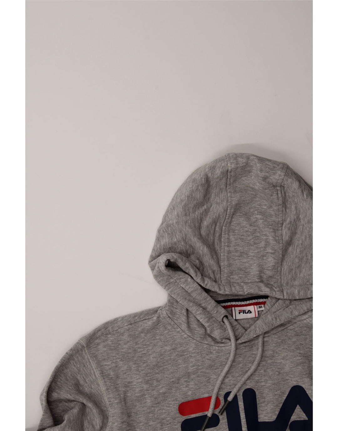 FILA Mens Graphic Hoodie Jumper Medium Grey Cotton Vintage Fila and Second-Hand Fila from Messina Hembry 