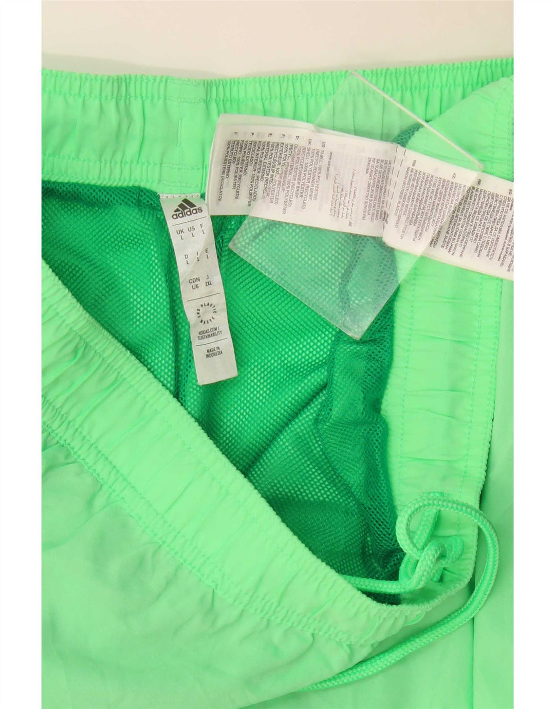 Pantaloncini da bagno da uomo Adidas grandi in poliestere verde