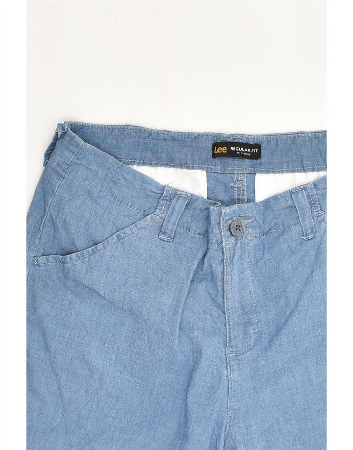 LEE Womens Mid Rise Regular Fit Casual Shorts US 10  Large W32 Blue Cotton | Vintage Lee | Thrift | Second-Hand Lee | Used Clothing | Messina Hembry 