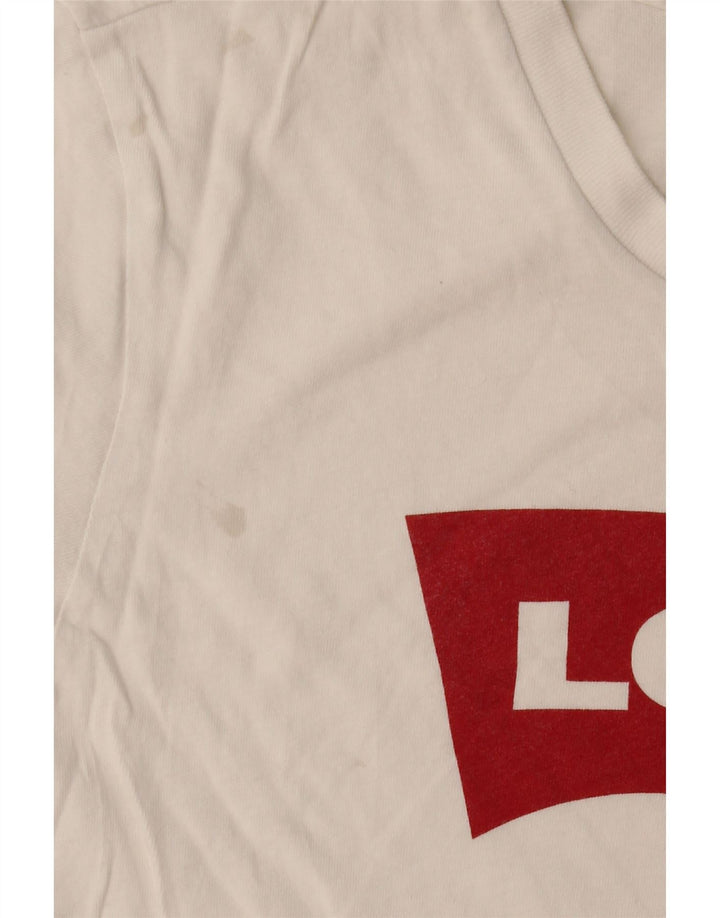 Levi's Womens Graphic T-Shirt Top UK 14 Medium White