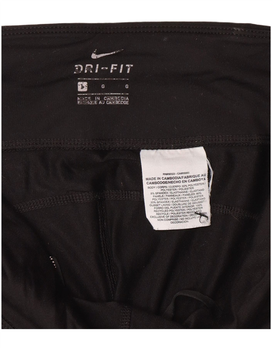 NIKE Womens Dri Fit Capri Leggings UK 14 Large  Black Polyester