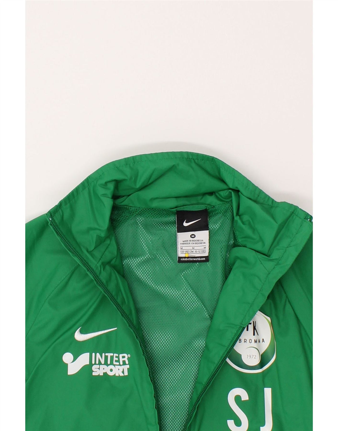 NIKE Boys Storm-Fit Graphic Rain Jacket 10-11 Years Medium  Green Nylon Vintage Nike and Second-Hand Nike from Messina Hembry 