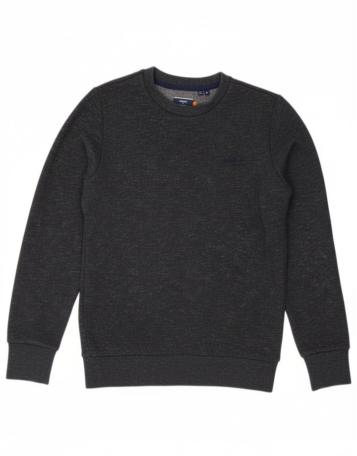 SUPERDRY Mens Sweatshirt Jumper Medium Navy Blue Flecked Cotton Vintage Superdry and Second-Hand Superdry from Messina Hembry 