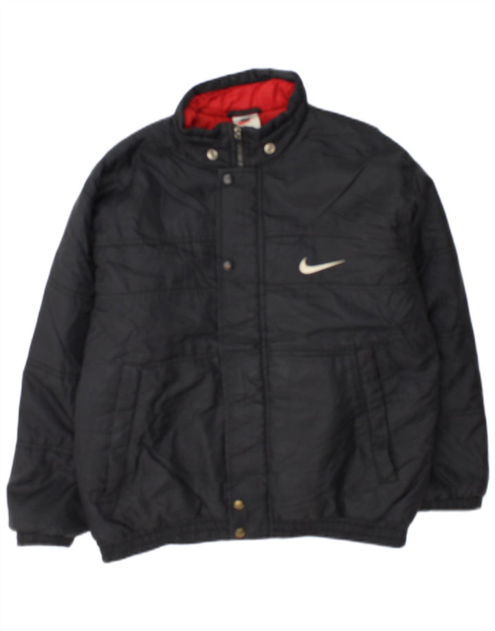 Nike Boys Graphic Padded Jacket 12-13 Years Large Black Nylon