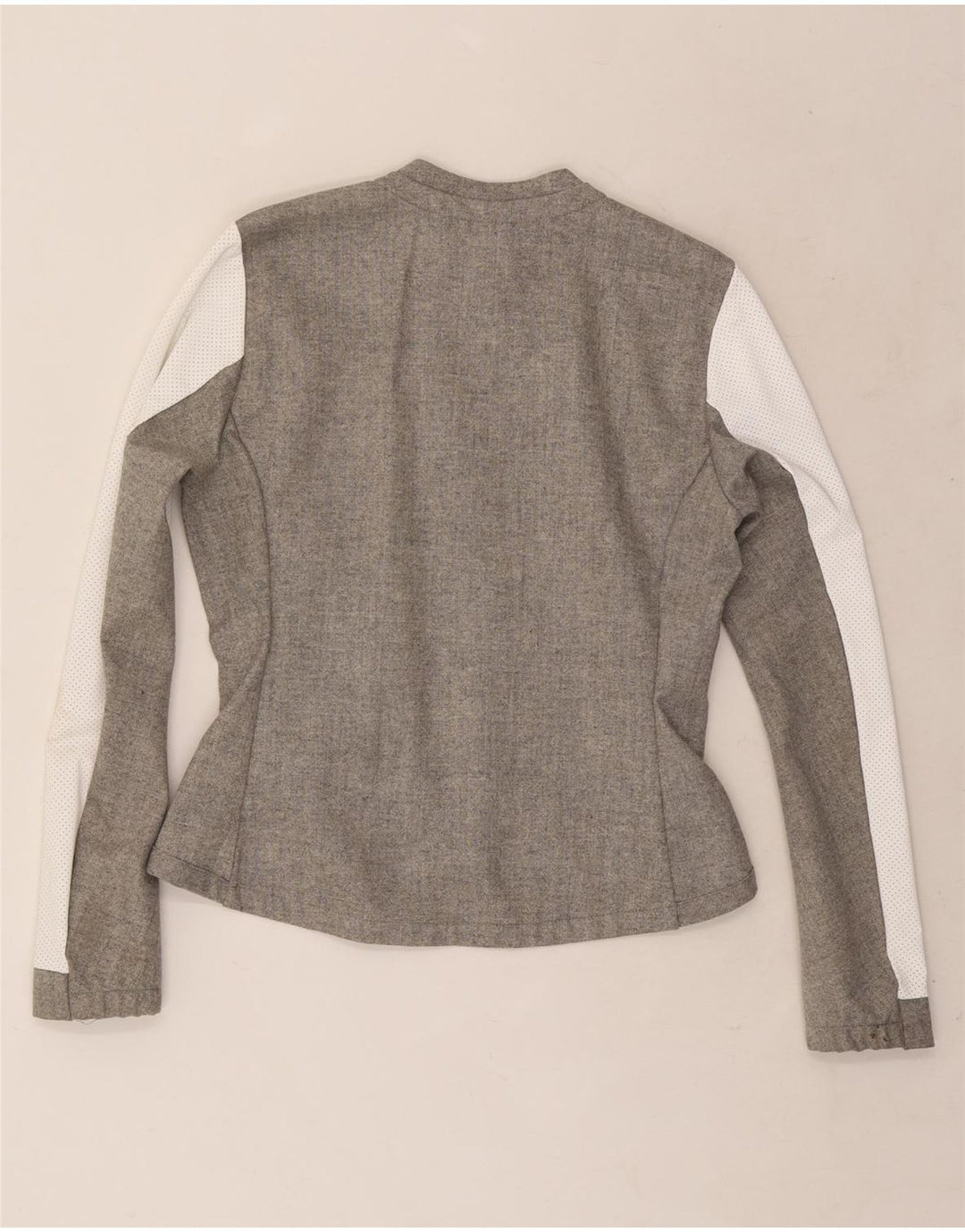 Adidas Womens Bomber Jacket UK 12/14 Medium Grey Colourblock Wool