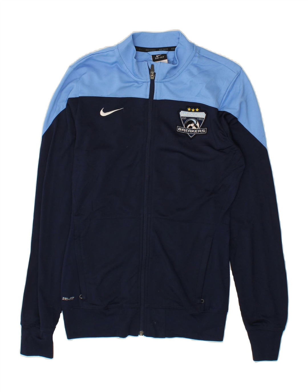 NIKE Mens Dri Fit Tracksuit Top Jacket Small Navy Blue Colourblock Vintage Nike and Second-Hand Nike from Messina Hembry 