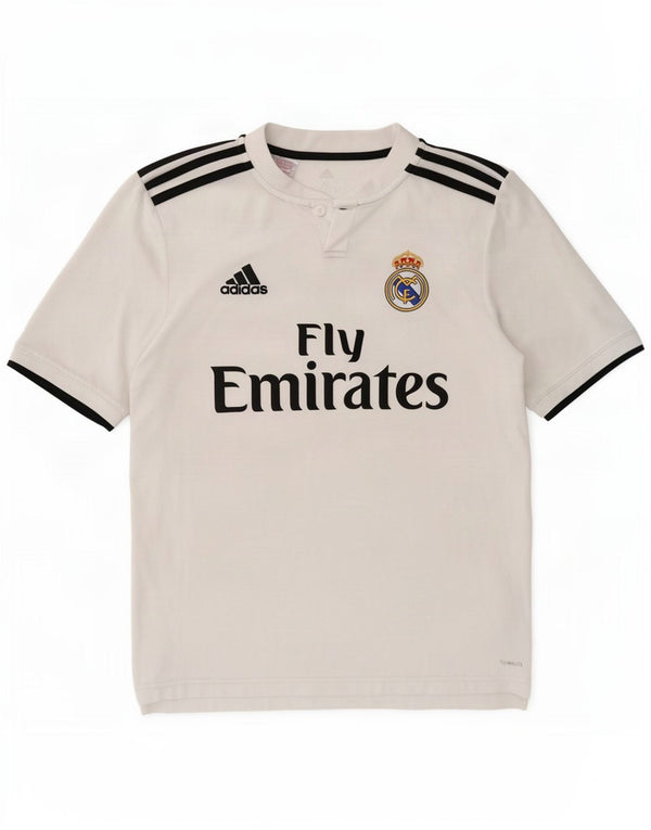 Chłopięca koszulka z grafiką Adidas Real Madryt 15-16 lat XL Biały poliester