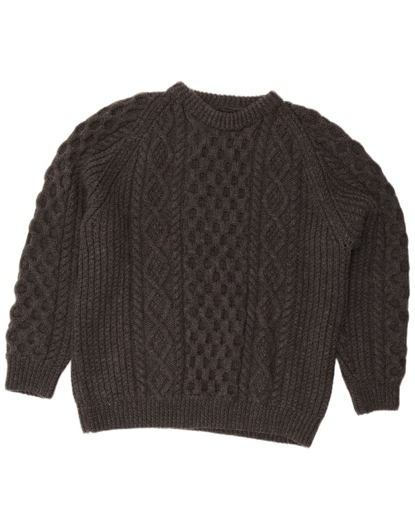 vintage Mens Crew Neck Jumper Pull XL Gris