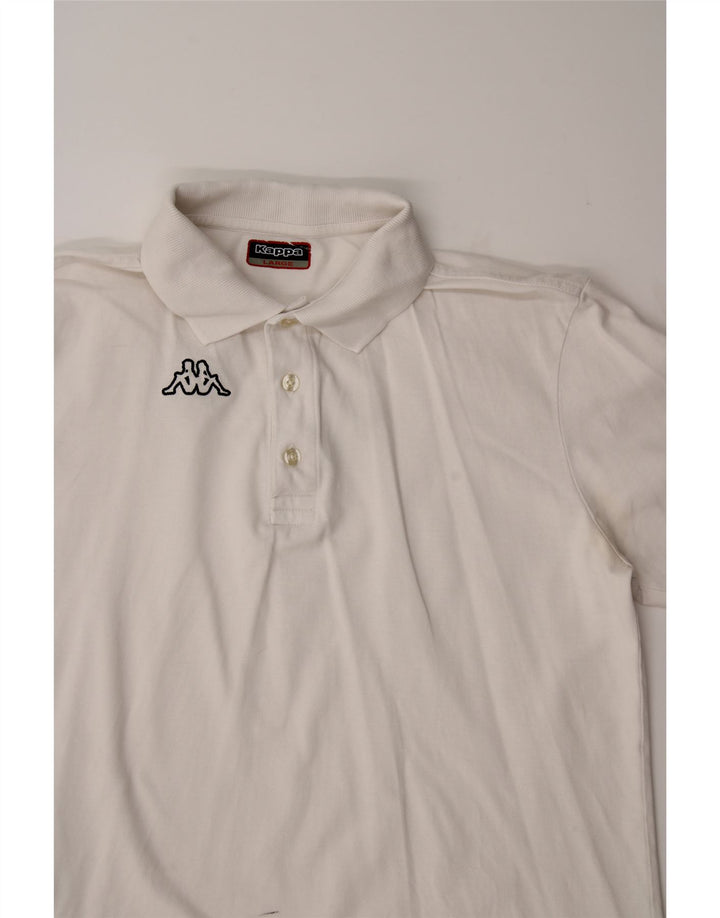 KAPPA Mens Polo Shirt Large White Cotton Vintage Kappa and Second-Hand Kappa from Messina Hembry 