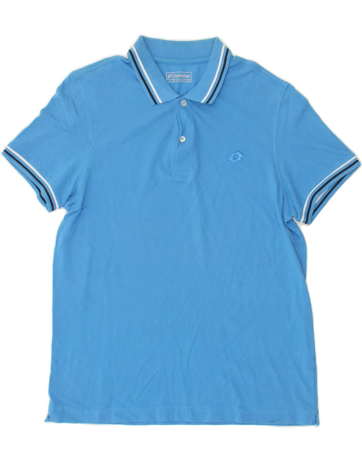 LOTTO Mens Polo Shirt Medium Blue Cotton Vintage Lotto and Second-Hand Lotto from Messina Hembry 