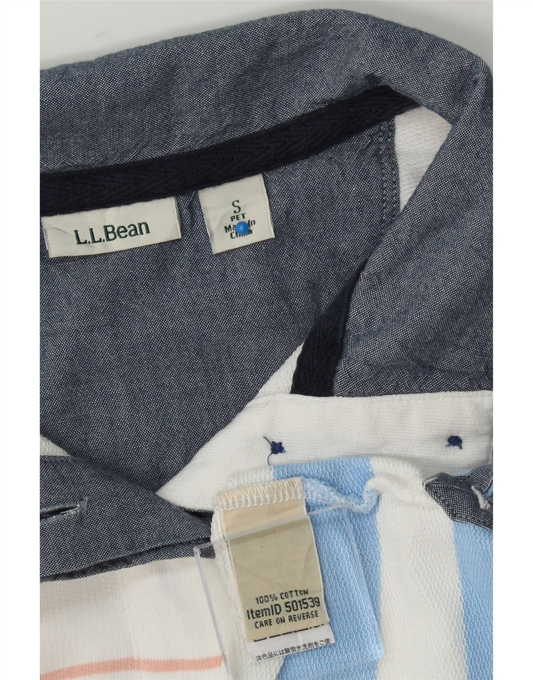 L.L.BEAN Womens Sweatshirt Jumper UK 10 Small Multicoloured Striped Vintage L.L.Bean and Second-Hand L.L.Bean from Messina Hembry 
