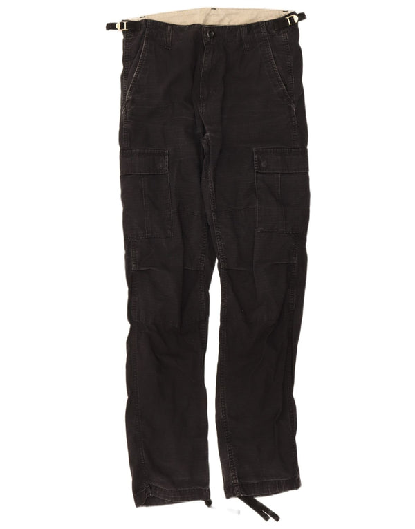 Carhartt Mens Straight Cargo Trousers W30 L32 Black Cotton