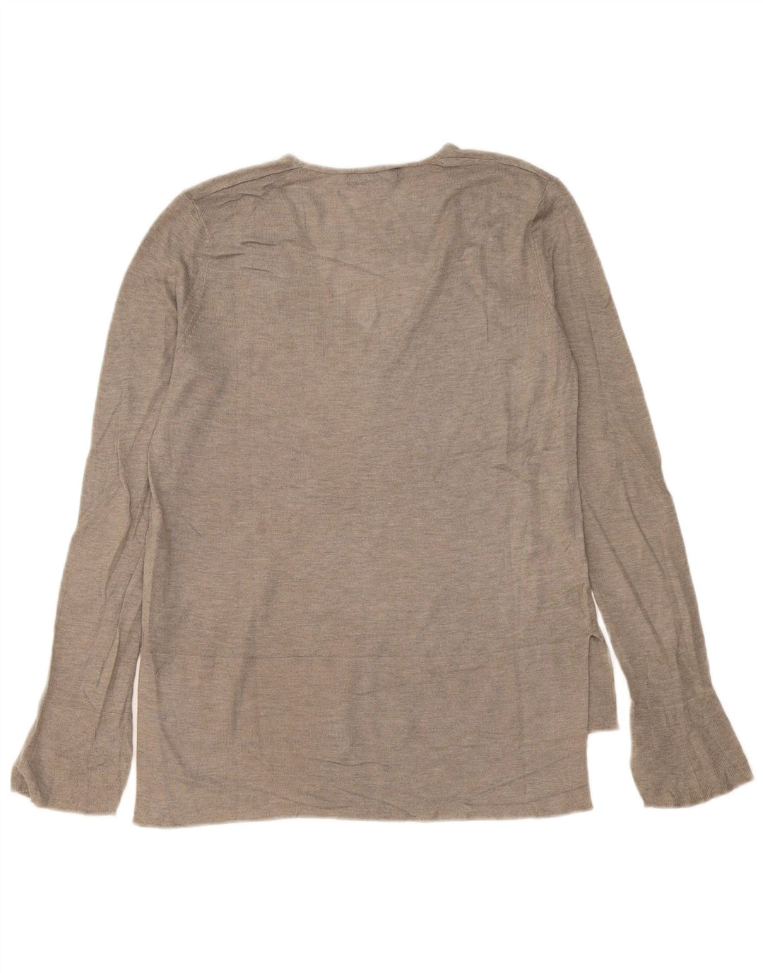 Zara Womens Oversized Top Long Sleeve UK 6 XS Grey Viscose