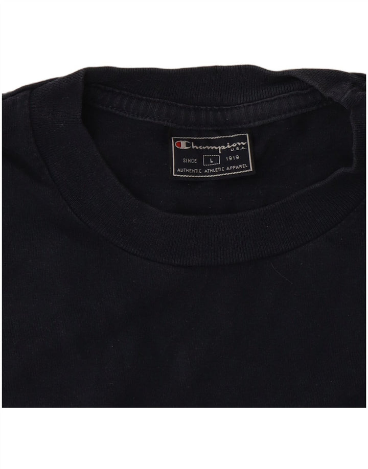 Champion Mens Graphic T-Shirt Top Large Navy Blue