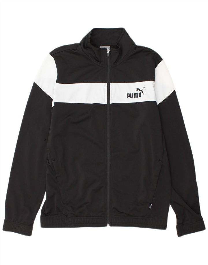 Giacca da ginnastica da uomo PUMA piccola in poliestere color block nero