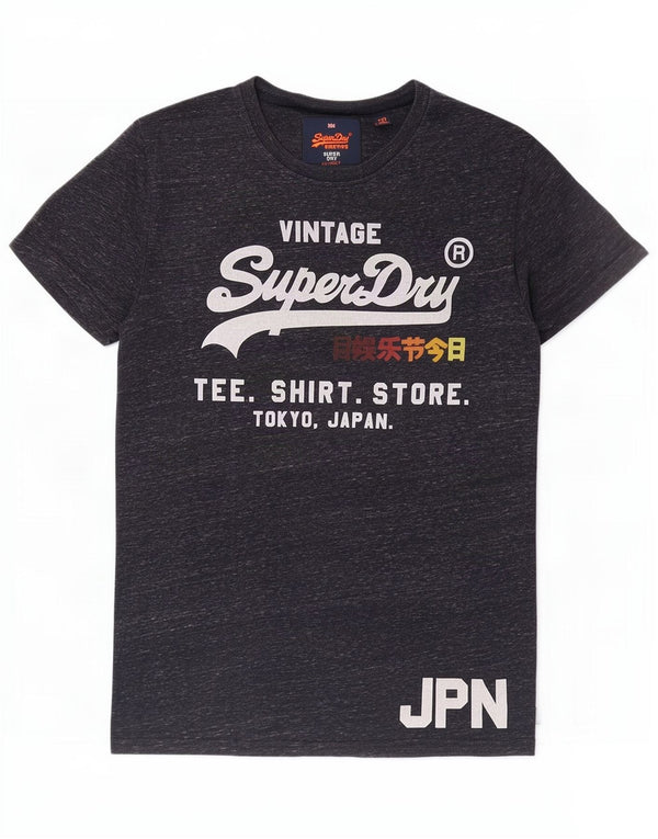 Superdry T-Shirt Regular Graphic Homme Bleu Marine Moyen Moucheté Coton
