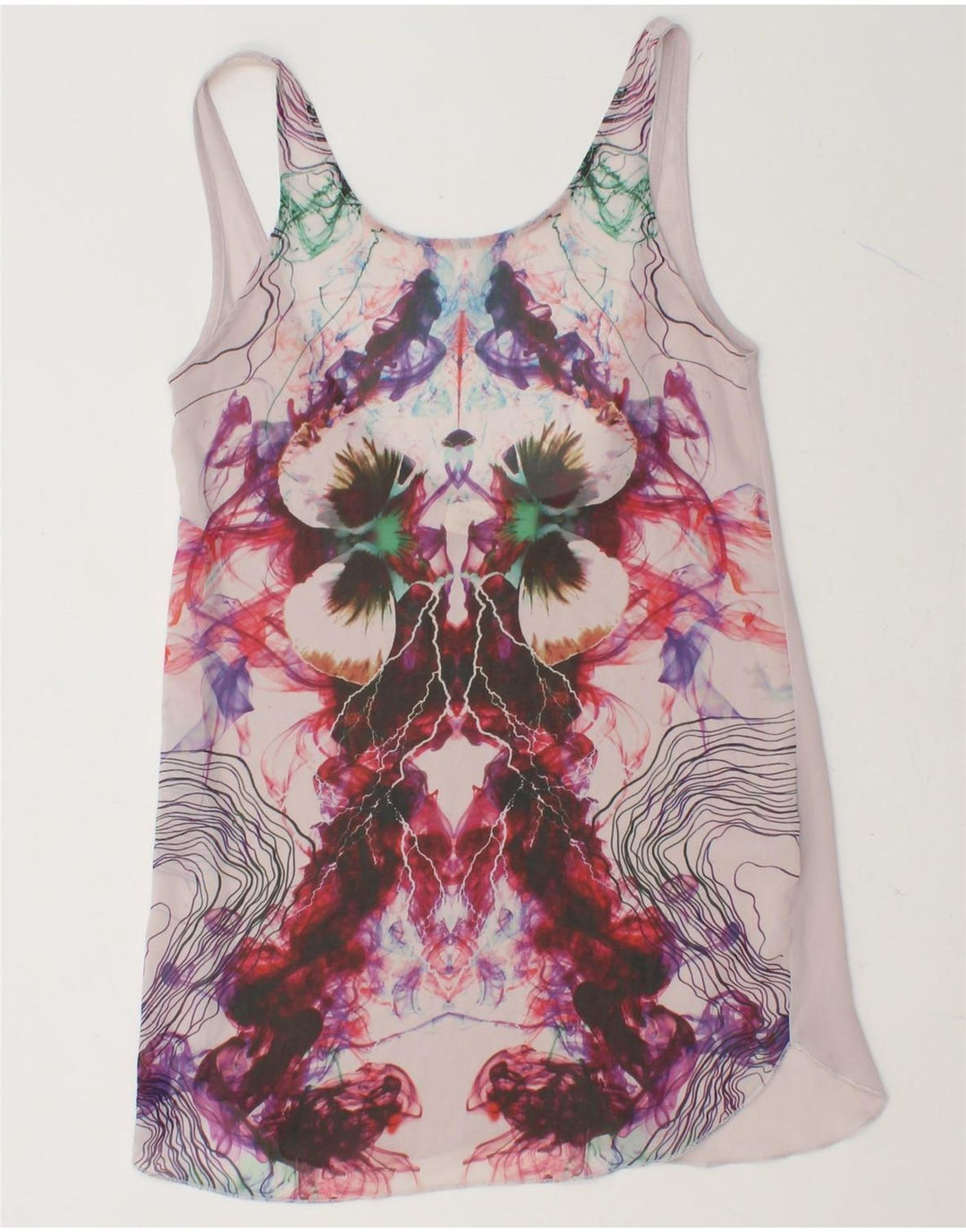 ZARA Womens Crop Sleeveless Blouse Top UK 8 Small Multicoloured Vintage Zara and Second-Hand Zara from Messina Hembry 