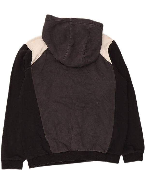Nike Boys Graphic Hoodie Jumper 13-14 Years XL Black Colourblock Cotton
