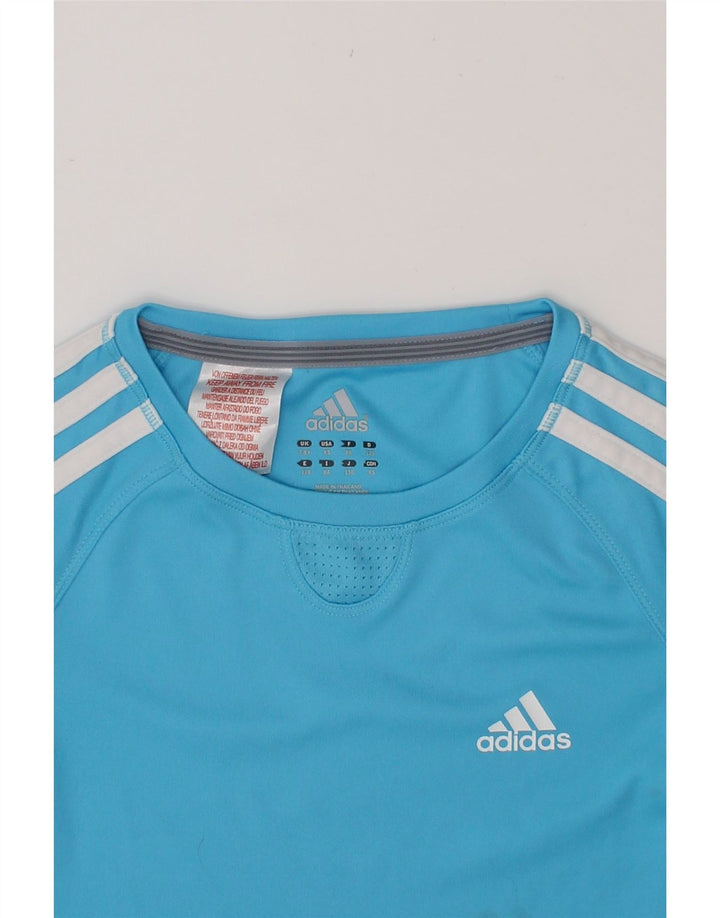 ADIDAS Boys Climacool T-Shirt Top 7-8 Years Blue Polyester Vintage Adidas and Second-Hand Adidas from Messina Hembry 