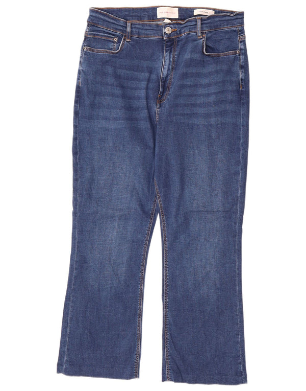 Marks & Spencer Jean évasé court pour femme UK 16 Large W32 L25 Bleu