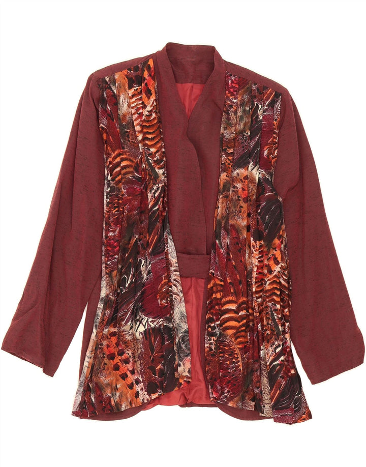 VINTAGE Womens Blazer Jacket UK 12 Medium Red Floral Vintage Vintage and Second-Hand Vintage from Messina Hembry 